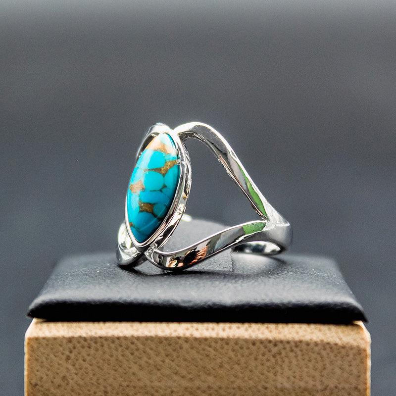 Bague acier inoxydable - TURQUOISE