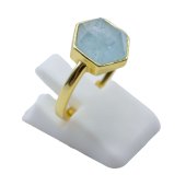 Bague Argent 925 Hexagonale plaqué or