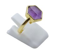 Bague Argent 925 Hexagonale plaqué or