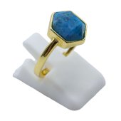 Bague Argent 925 Hexagonale plaqué or