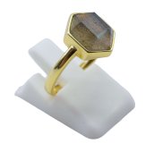 Bague Argent 925 Hexagonale plaqué or