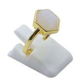 Bague Argent 925 Hexagonale plaqué or