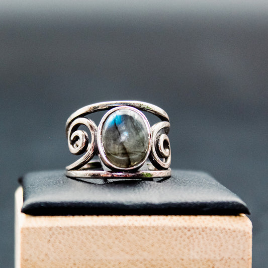 Bague argent - labradorite