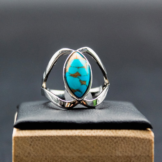 Bague acier inoxydable - TURQUOISE