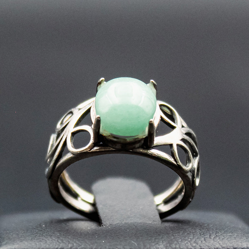 Bague argent - AVENTURINE VERTE