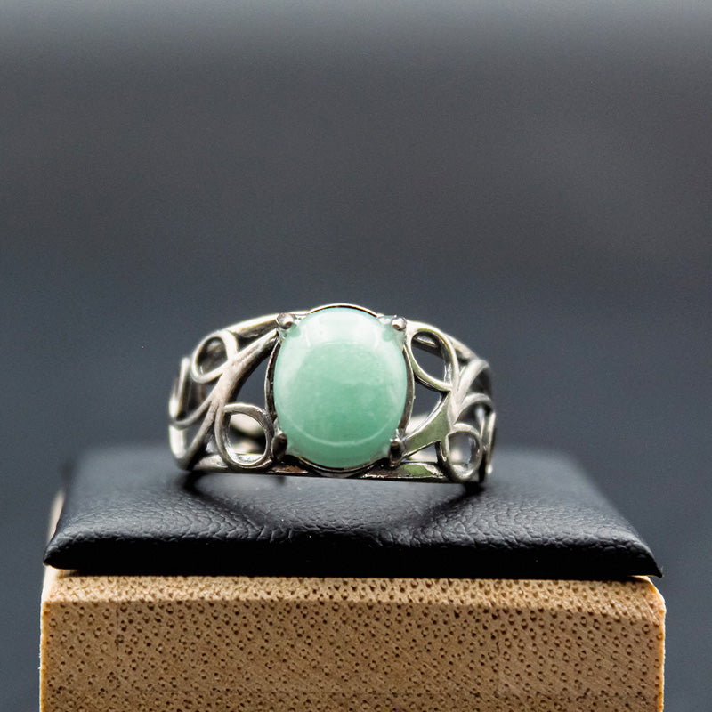 Bague argent - AVENTURINE VERTE