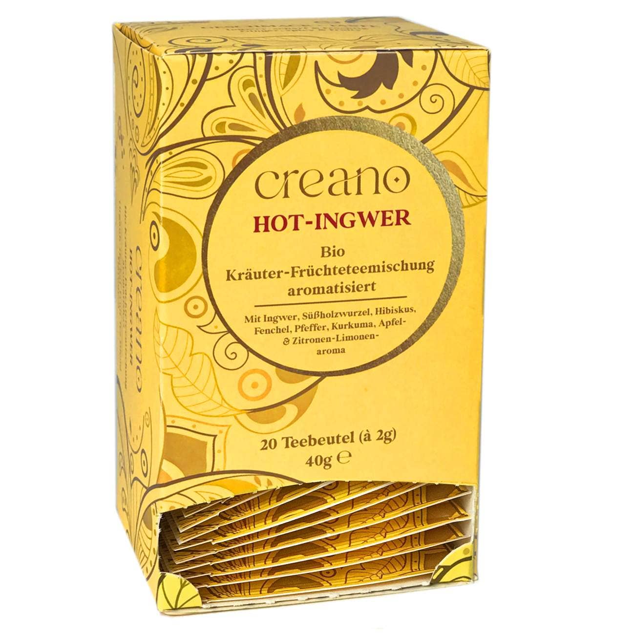 Sachets de thé bio gingembre épicé chaud