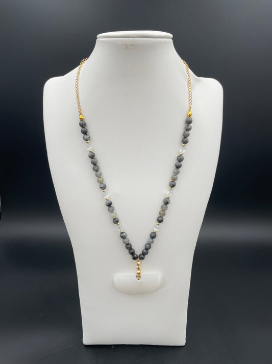 Collier - SELENITE ET LABRADORITE