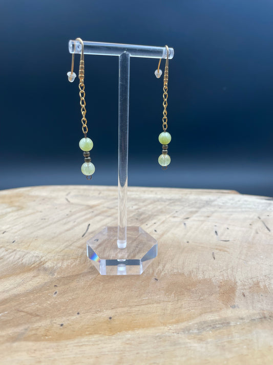 Boucles d'oreilles acier inoxydable -aventurine