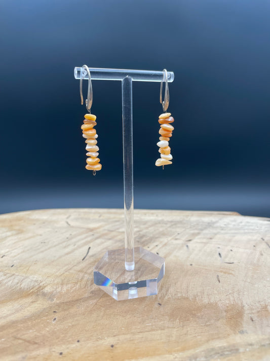 Boucles d'oreilles acier inoxydable -agate