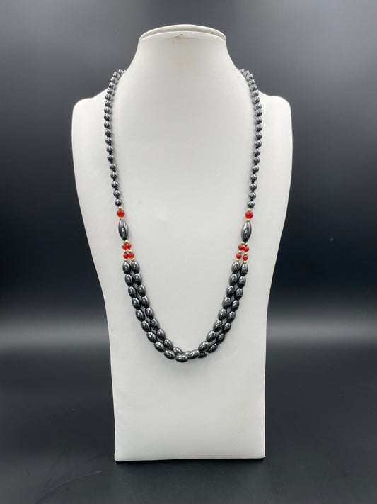 Collier - HEMATITE ET CORNALINE