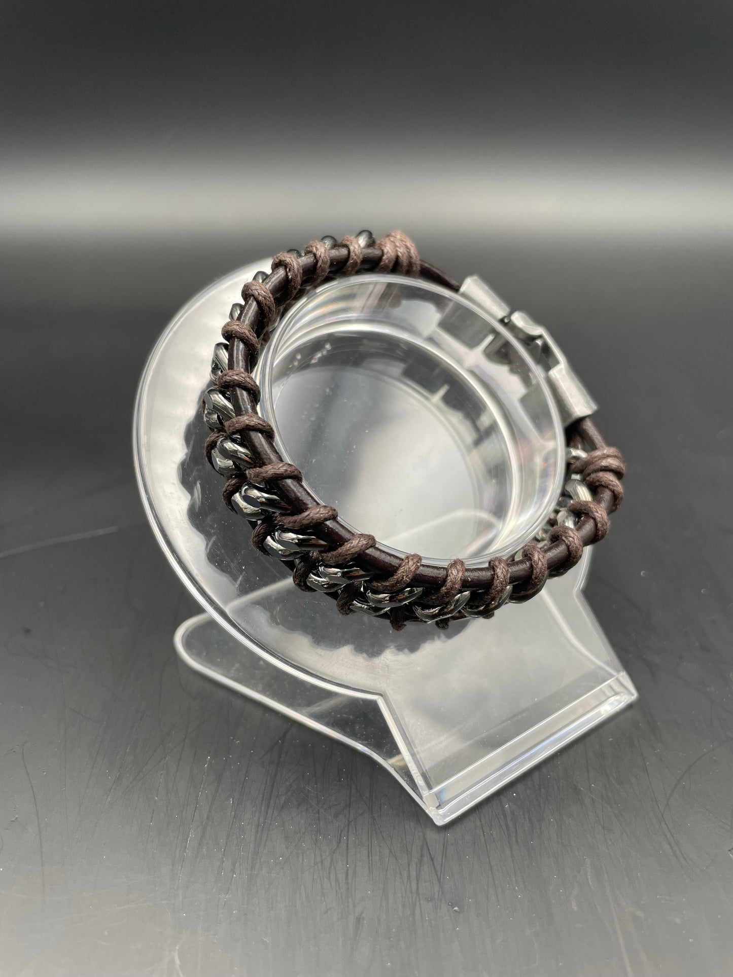 Bracelet - HEMATITE ET CUIR