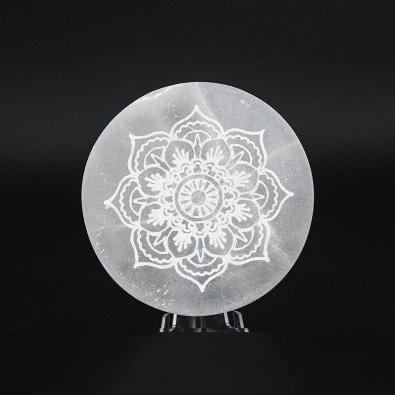 Plateau SELENITE - Mandala - 8 cm