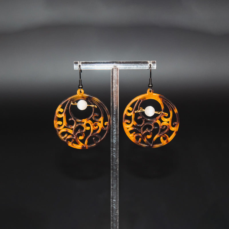 Boucles d'oreilles acier inoxydable - Pierre de Lune