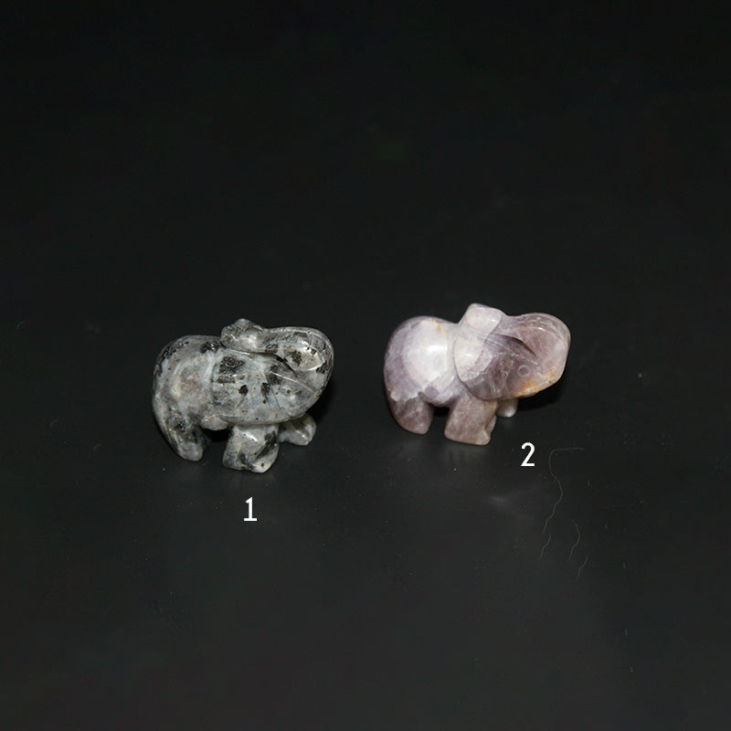 Animaux - ELEPHANT - AMETHYSTE et LABRADORITE