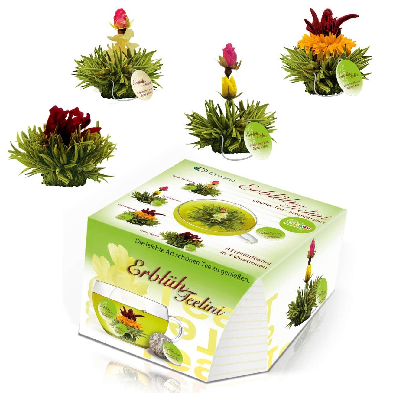 Creano « ErblühTeelini » 1 fleurs de thé en 4 variétés (thé vert)